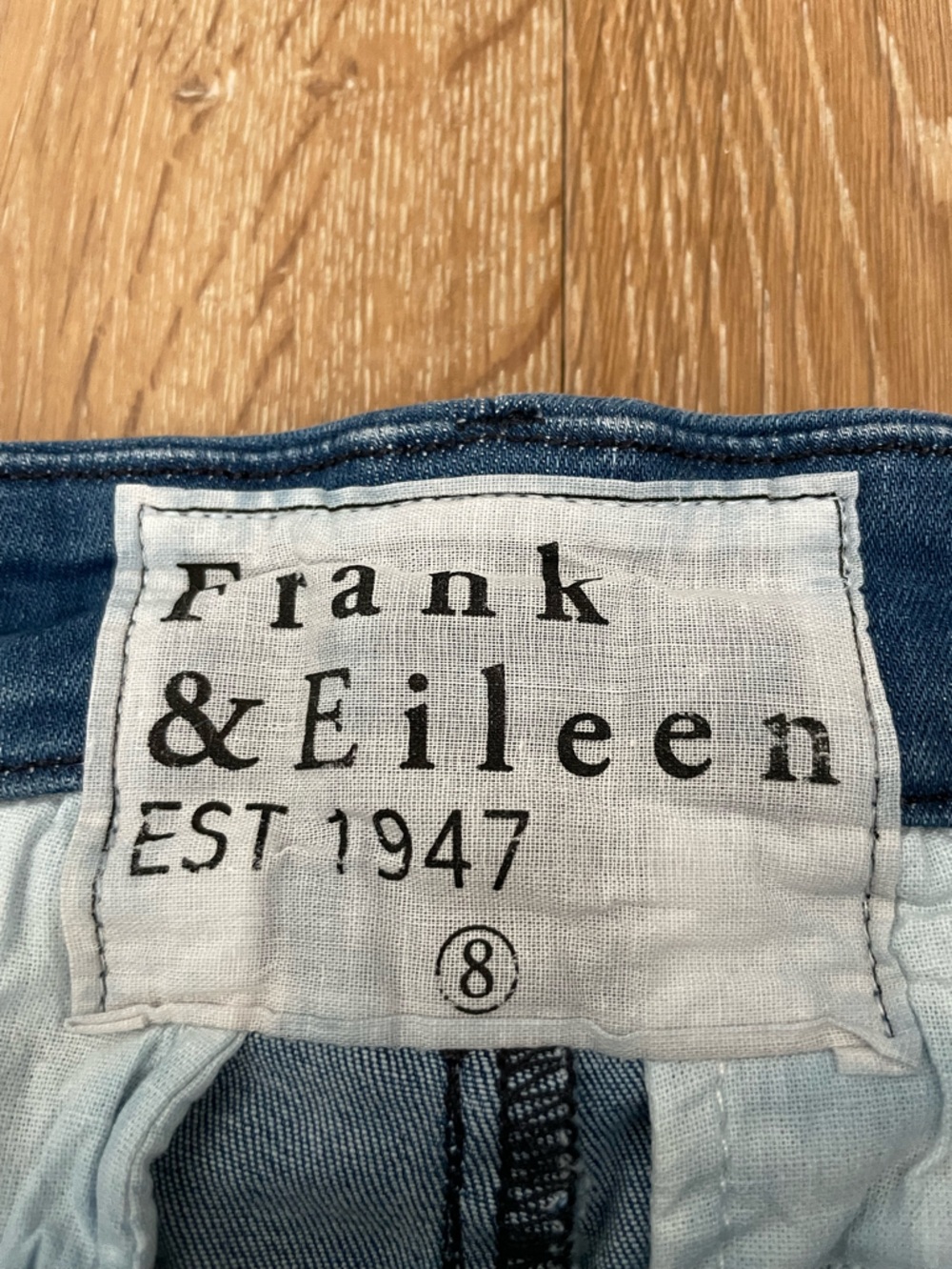 Frank & Eileen Wicklow The Italian Chino Blue Denim Size 8 Made USA - Picture 5 of 11